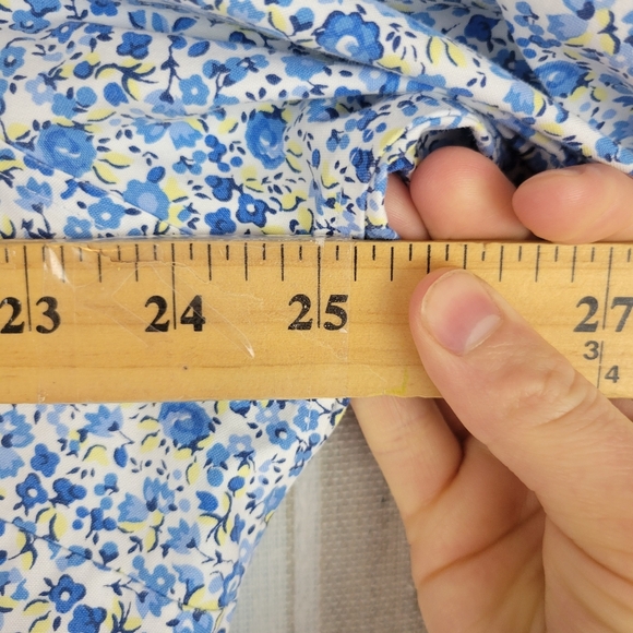 L.L. Bean Wrinkle Free 100% Cotton Button Down Shirt Blouse Blue Size 2X Floral - Picture 6 of 9